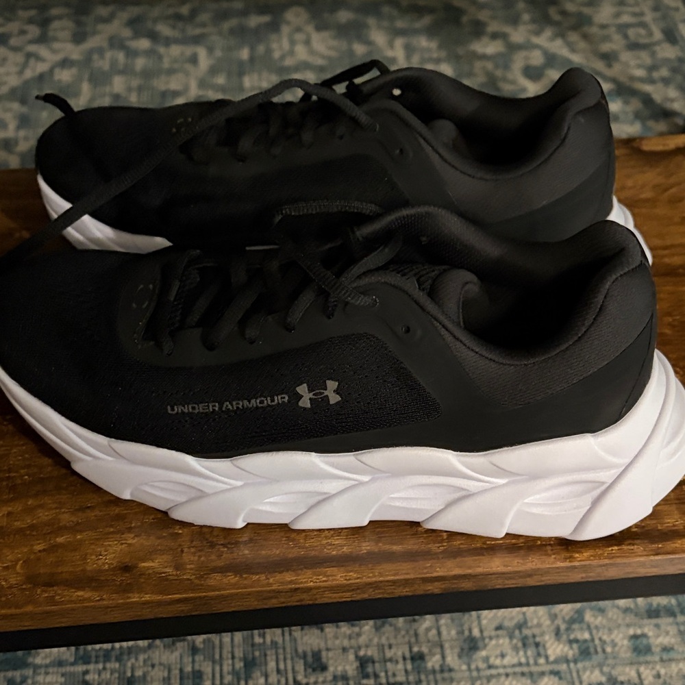Under Armour Black & White Athletic Running Shoes